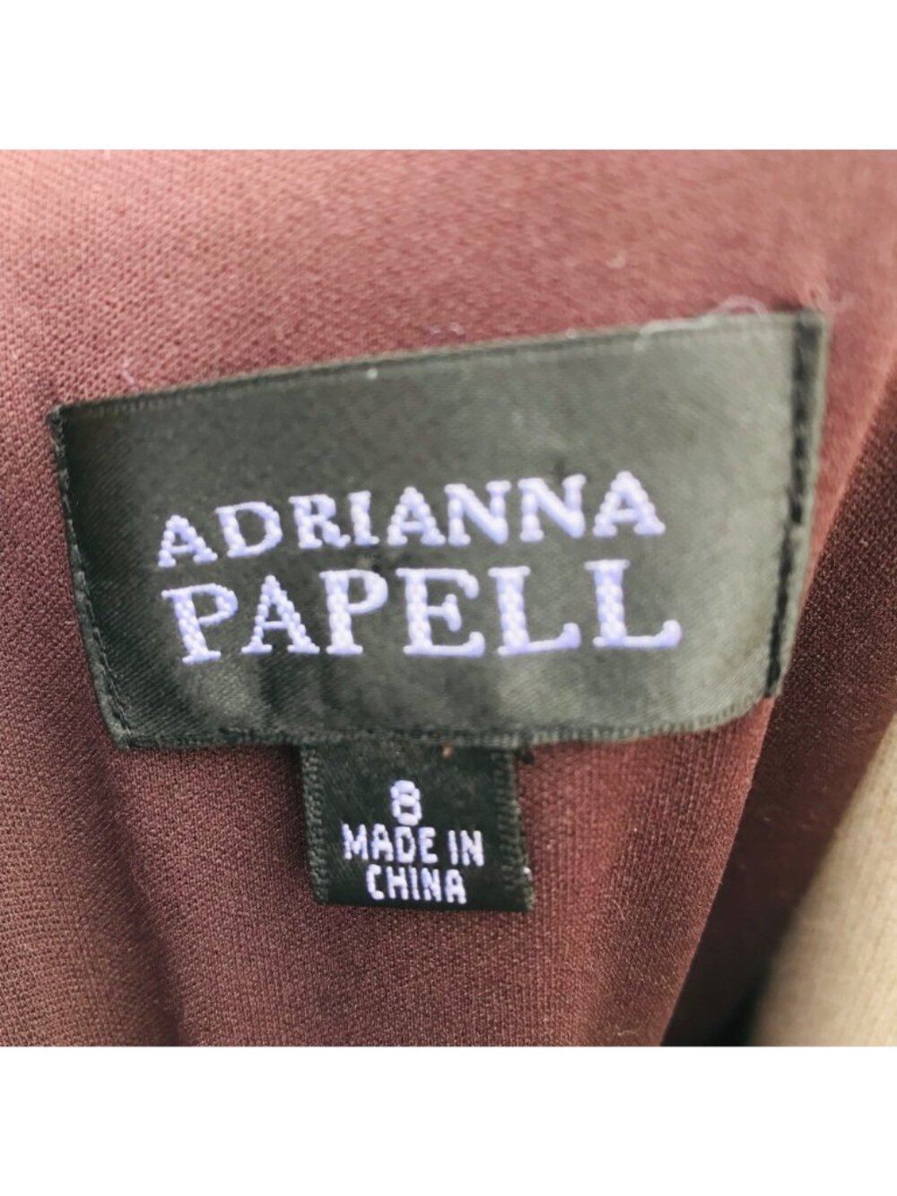 ADRIANNA PAPELL Pintuck Jersey Cap Sleeve Fit N Flare Dress 8 Brown Belt NWT - Picture 8 of 15